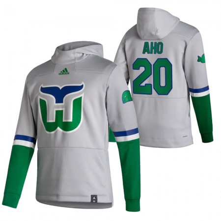 Carolina Hurricanes Sebastian Aho 20 2020-2021 Reverse Retro Pullover Hooded Sweatshirt - Herre